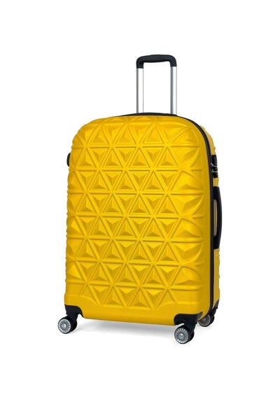 Reymond Luggage Piramit Desen ABS Seyahat Valizi, Canyon Serisi,  Sarı - Büyük Boy