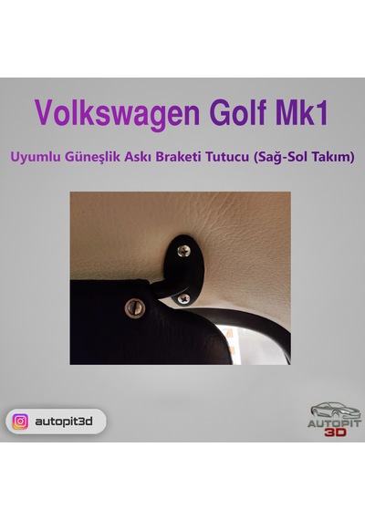 Volkswagen Golf Mk1 Uyumlu Güneşlik Askı Braketi Tutucu Sağ-sol Takım