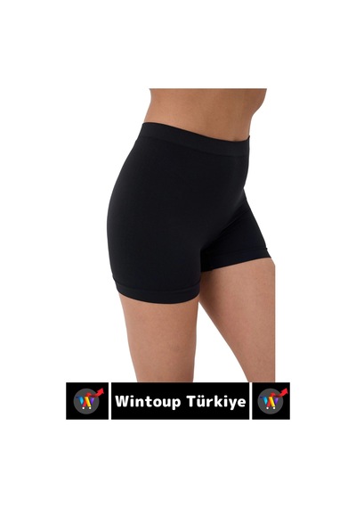 Özel Üretim İz Göstermez Yüksek Bel Toparlayıcı Dikişsiz Boxer Şort Korse Siyah