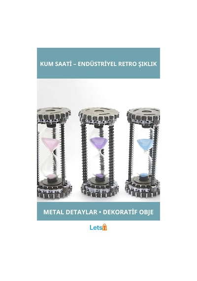 Endüstriyel Retro Tasarım Metal Kum Saati 1 Adet