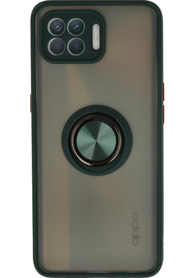 Cosmotex Newface Oppo Reno 4 Lite Kılıf Montreal Yüzüklü Silikon Kapak - Yeşil