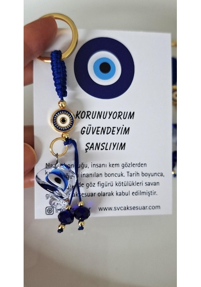 Hediyelik Nazar Boncuklu Anahtarlık - 9,5 Cm