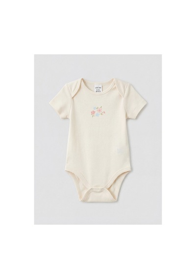 Lc Waikiki Alıta Cıty Farkıyla Lcw Baby Ekru Çiçekli Kız Bebek Çıtçıtlı Body Ekru - 931393650 Ekru