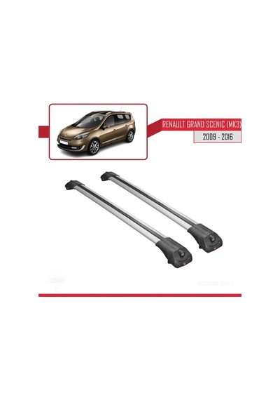 Renault Grand Scenic Mk3 2009-2016 Arası İle Uyumlu Ace-1 Ara Atkı Tavan Barı Gri