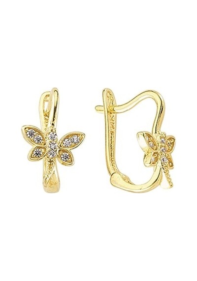 Goldkupe 14 Ayar Soru Model Taşlı Altın Küpe 1,20 Gr-775
