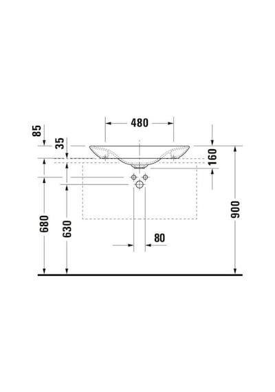 Duravit - Puravida Tezgah Üstü Lavabo 70 Cm Beyaz - 0369700000- Beyaz