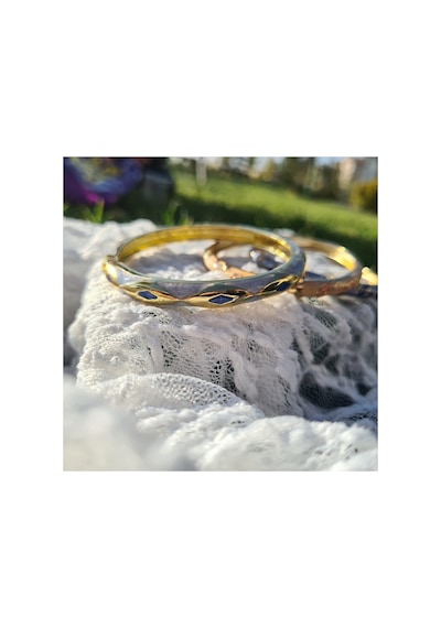 Aurelia Twist Pearl 24k Parıltılı Dokulu Çelik Bileklik Mavi