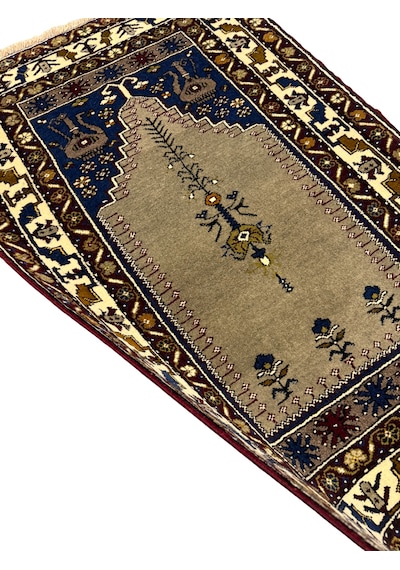 El Dokuma Sıfır Yahyalı Seccade 83x125 Kök Boya %100 Yün Namazlık Renkli