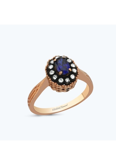 Altınbaş Elmas Safir Oval Yüzük Esd1518s-8k