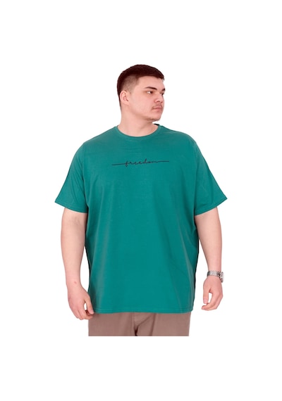 Mode Xl Büyük Beden Erkek T-shirt Bisiklet Yaka Freedom U25033 Nefti Nefti