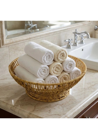 Biishe 31 Cm Plastik Rattan Servis Çanağı Doğal Hasır Görünümlü Dekoratif Meyve, Ekmek Ve Sunum K Çok Renkli