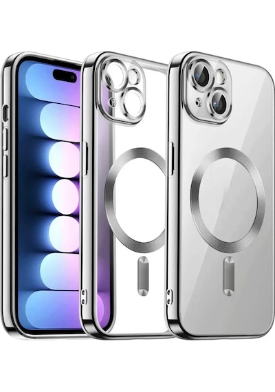 Newface Apple İphone 15 Kılıf Kross Magneticsafe Kapak - Gümüş