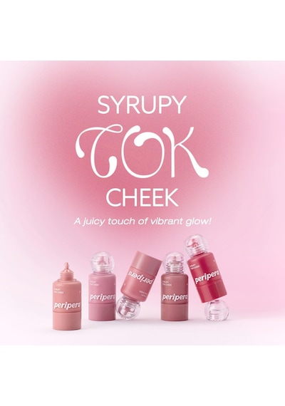 İnce Yapılı, Ciltle Bütünleşen, Pigmentli Likit Allık Syrupy Tok Cheek 01 Light Peach Çok Renkli