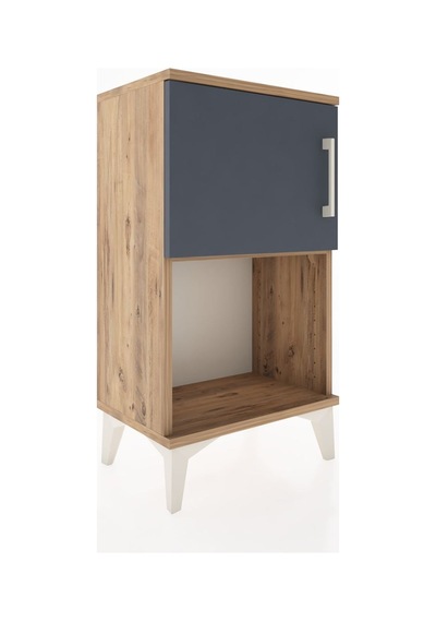 Arges Komodin 2 Raflı 2 Çekmeceli Tek Kapaklı 44x30x80 Çam-an... Çam
