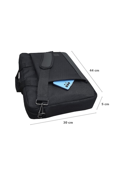Gbmotion 3 Bölmeli Evrak Laptop El Omuz Çantası 17,3 İnç Siyah