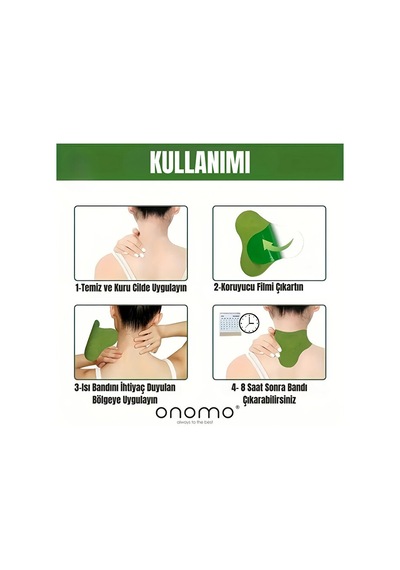 Onomo Health Sırt Omuz Bel Boyun ve Fıtık için Bitkisel Isıtmalı Fizik Yakı Bandı 10 Adet