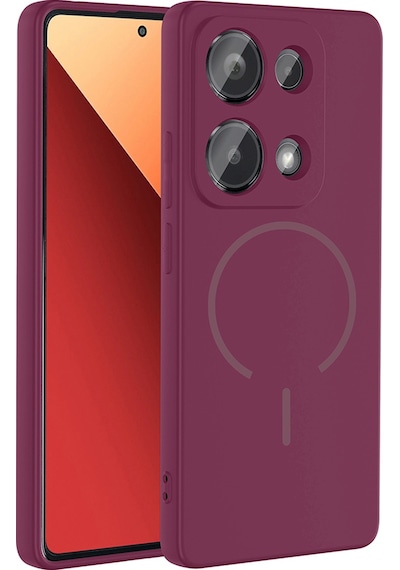 Redmi Note 13 Pro 4g Kılıf M-safe Şarj Özellikli Mkst Meta Kapak - Mürdüm Mürdüm