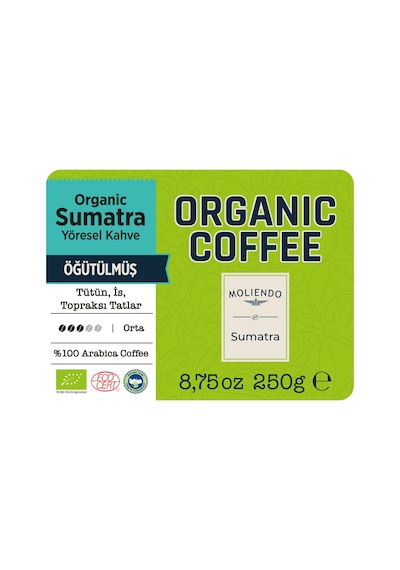 Moliendo Organic Indonesia Sumatra Yöresel Kahve 250 G Öğütülmüş