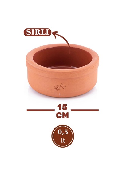 Elizi Çömlekleri 4 Adet Sırlı Toprak Güveç Kasesi, Fırın Sütlaç Yoğurt Kabı 4 Lü Set 4x500ml Sırlı Toprak