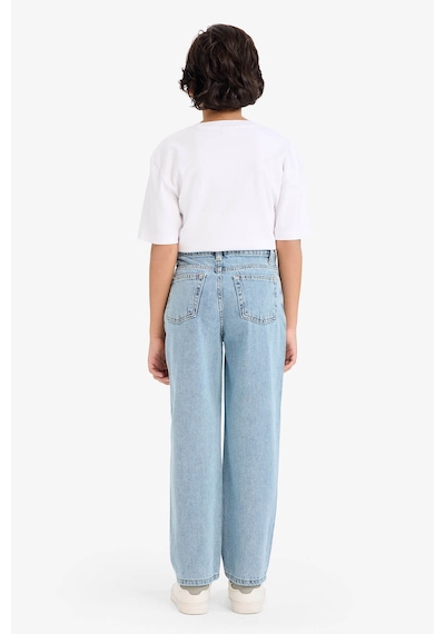 Defacto Erkek Çocuk Loose Fit Yırtık Detaylı Düz Paça Jean Pantolon G6698a826spnm39 Mavi-nm39