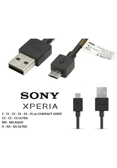 Sony Xperia Z Z1 Z2 Z3 Z4 Z5 Compact Şarj Ve Data Kablosu