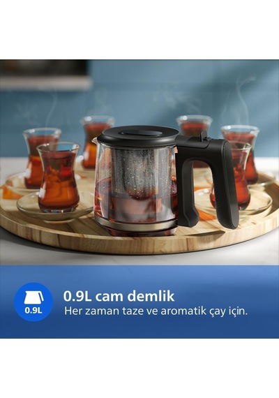 5000 Serisi Çay Makinesi - Otomatik Sıcak Tutma, 2,2l Ekstra Geniş Kapasite, 0,9l Cam Demlik, 1900w Güç Hd7360/00 Diğer