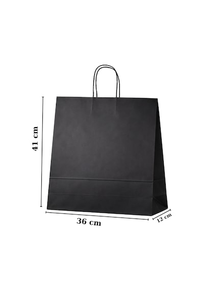 Elit Burgu Saplı Kraft Çanta Mavi Fsc Sertifikalı Kağıt Poşet Butik Hediye Torbası 36x12x41 Cm 25li