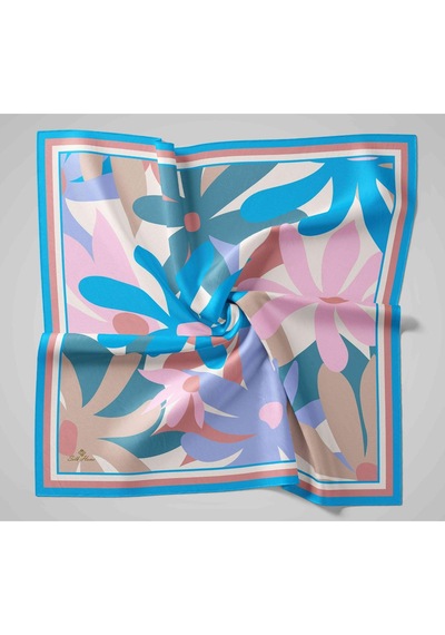 Silk Home Aura Eşarp 140001-12 Mavi, Somon, Pudra, Beyaz, Pembe