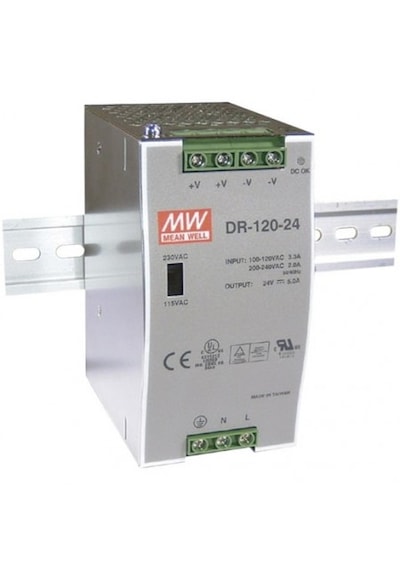 Meanwell Dr-120-12, 12vdc 10.0a Ray Montaj Güç Kaynağı