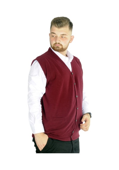 Mode Xl Büyük Beden Erkek Yelek Selanik 20545 Bordo 001