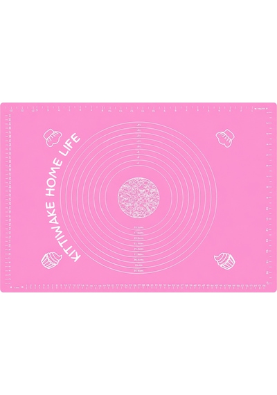 Pembe Silikon Hamur Açma Matı 45x65 Cm Ölçülü Kaymaz Yapışmaz Profesyonel Yoğurma Matı