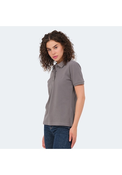 Slazenger VERA I Kadın Polo Yaka Koyu Gri Tişört