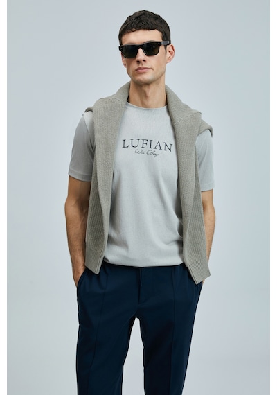 Lufian 111020238 Love Modern Grafik T- Shirt Erkek Tişort Bej