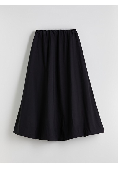 Lcwaıkıkı Classic Siyah Beli Lastikli Poplin Balon Etek
