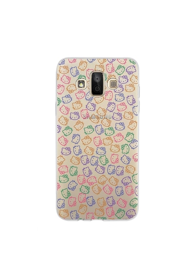 Samsung Galaxy Uyumlu J7 Duo Kapak Hello Kitty Tasarımlı Şeffaf Silikon Kılıf Şeffaf