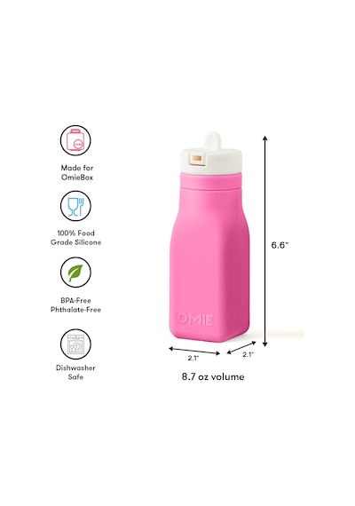 Omiebox - Omiebottle Bpasız Silikon Suluk Pembe Desenli