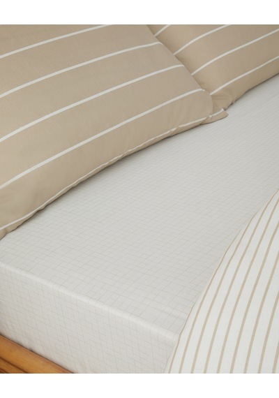 English Home Timeless Line Kolay Ütülenir Çarşaflı Çift Kişilik Nevresim Takımı 200x220 Cm Bej Bej
