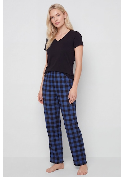 Türen Kadın Ekoseli Pijama Takımı T3618/mavi Çok renkli