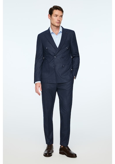 Morven Erkek Lacivert Keten Trend Çizgili Slim Fit Sivri Yaka Kruvaze Takım Elbise 26ys001001200 Lacivert Morven Erkek Lacivert Keten Trend Çizgili Slim Fit Sivri Yaka Kruvaze Takım Elbise 26ys001001200 Lacivert