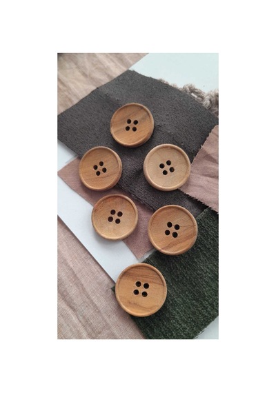 Tahta Agaç Düğme 19 Mm 6 Adet