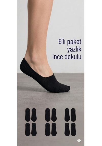 Km Collections 6'lı Set Babet Çorap Erkek&kadın Siyah