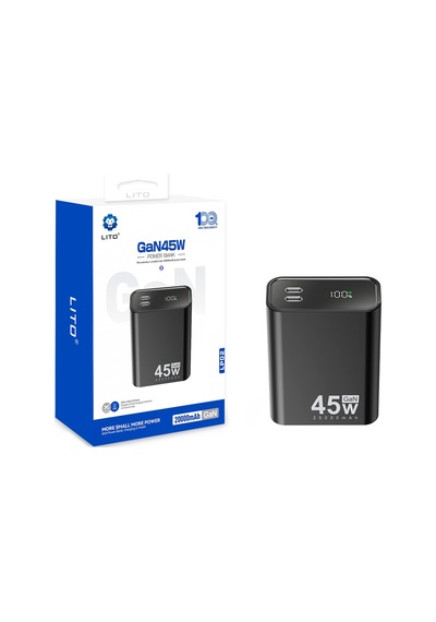 Lito Lp02 20000 Mah Gan 45w Powerbank Siyah