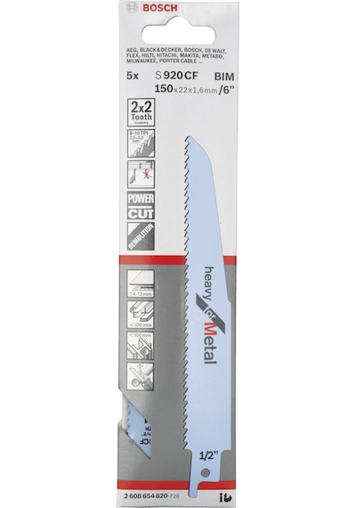 Bosch S 920 CF Heavy For Metal 5'li Tilki Kuyruğu Testere - 2608654820