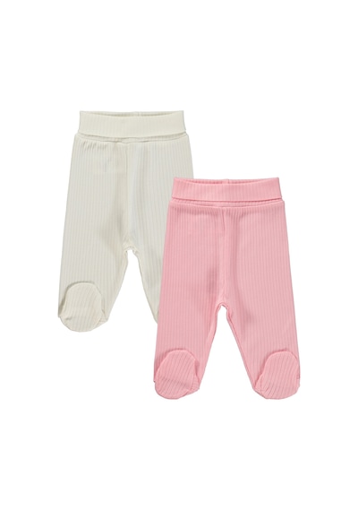 Minidamla Baby Minidamla Patikli Basic 2'li Set 3-9 Ay Tek Alt Bebe - Pembe