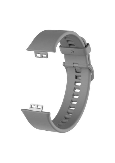 Ekılıf - Huawei Watch Fit Uyumlu - Kordon Silikon Kordon Krd-43 - Gri