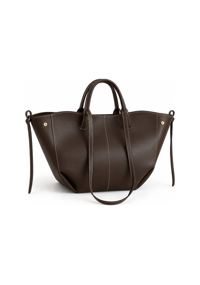 Nura Collection Kadın Polen Dikiş Detaylı Tote El Ve Omuz Çantası Kahverengi - 939575972 Kahverengi