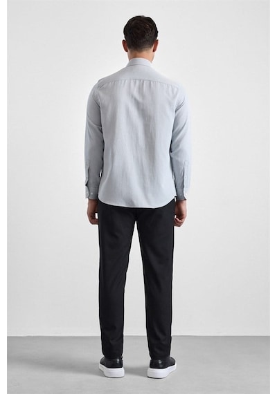 Süvari Gri Regular Klasik Yaka Casual Gömlek Sgm2025300001-s05