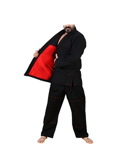 Dosmai Astarlı Profesyonel Jijutsu Elbisesi Kuşaksız Siyah Sb102 Siyah