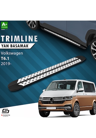 S-dizayn Vw Transporter T6.1 Uzun Şase Trimline Gri Yan Basamak 255 Cm 2019-2025