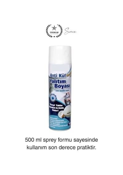 Premium Anti Küf Yalıtım Boyası Sprey Beyaz Rutubet Oluşumunu Engeller Duvar Derleme Önleyici 500 Ml